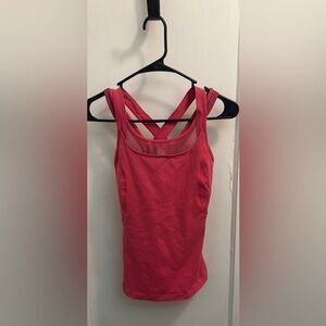 Lululemon exercise yoga top crisscross hot pink